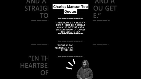 Charles Manson Quotes! #quotes #crime #truecrime #criminal #charlesmanson #shorts #horrorshorts