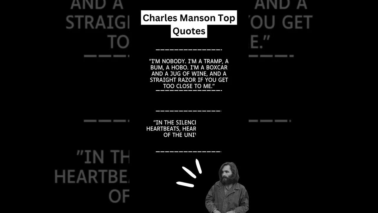 Charles Manson Quotes! #quotes #crime #truecrime #criminal #charlesmanson #shorts #horrorshorts