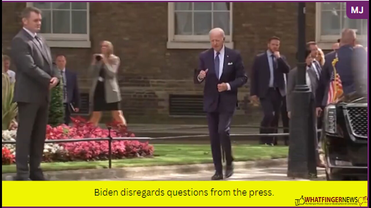 Biden disregards questions from the press.