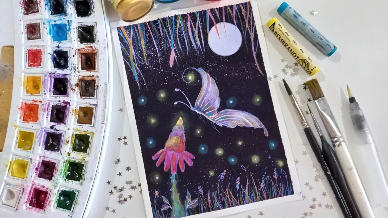 Desenho Aquarela e Guache: Jardim Encantado