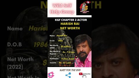 🔥KGF Chapter 2- Actor Harish Rai Net Worth🔥#shorts🔥#wildselfhelpgroup🔥3 May 2022🔥