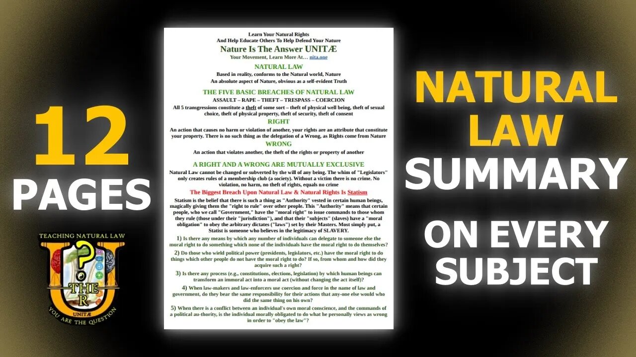 Share Natural Law: Summary Sheets For Everything You NEED To Know! (Including Guide To Action Sheet)