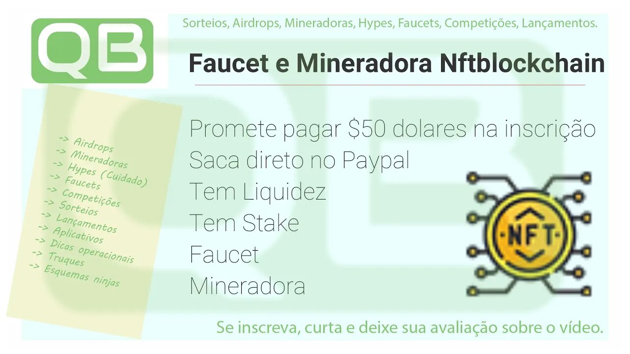 Nftblockchain - Promete pagar $50 em token NFT - Corre