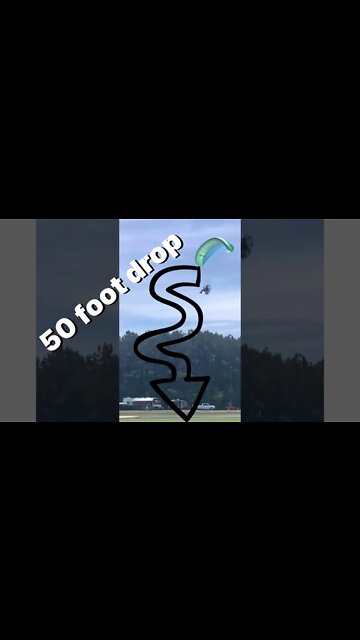 Paramotor dropping 50 feet down draft
