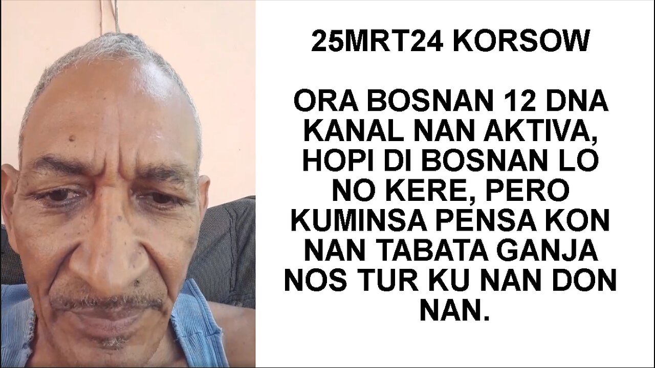 25MRT24 KORSOW ORA BOSNAN 12 DNA KANAL NAN AKTIVA, HOPI DI BOSNAN LO NO KERE, PERO KUMINSA PENSA KON