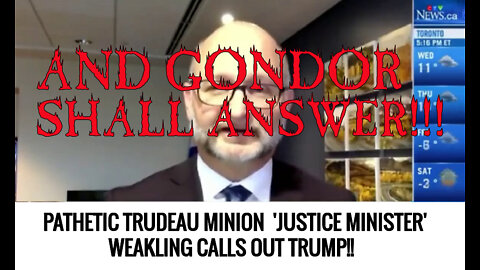 TRUDEAU'S WEAKLING MINION CALLS OUT TRUMP... AND GONDOR SHALL ANSWER!!