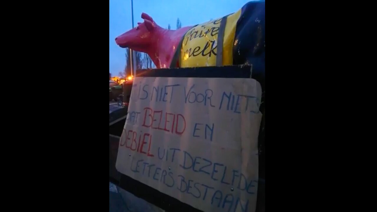 Live @V-Media #boerenactie Beervelde E17, oprit naar Antwerpen 30 januari 2024, omstreeks 18u