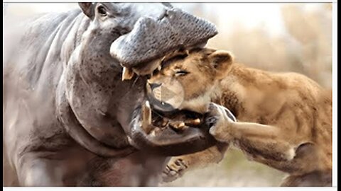 Angry Hippo Crushes Lion's Head And Show It Who's Boss, VIRAL, TRANDING,