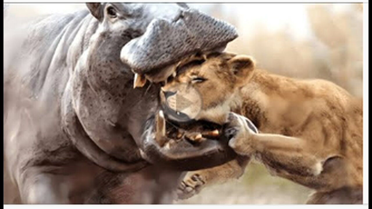 Angry Hippo Crushes Lion's Head And Show It Who's Boss, VIRAL, TRANDING,