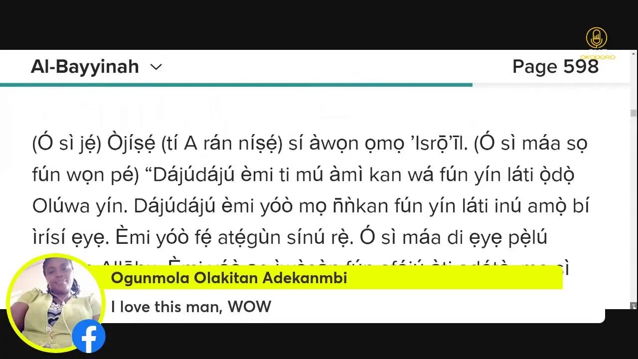 Ibeere ati Idahun Pelu Olufẹ Otito