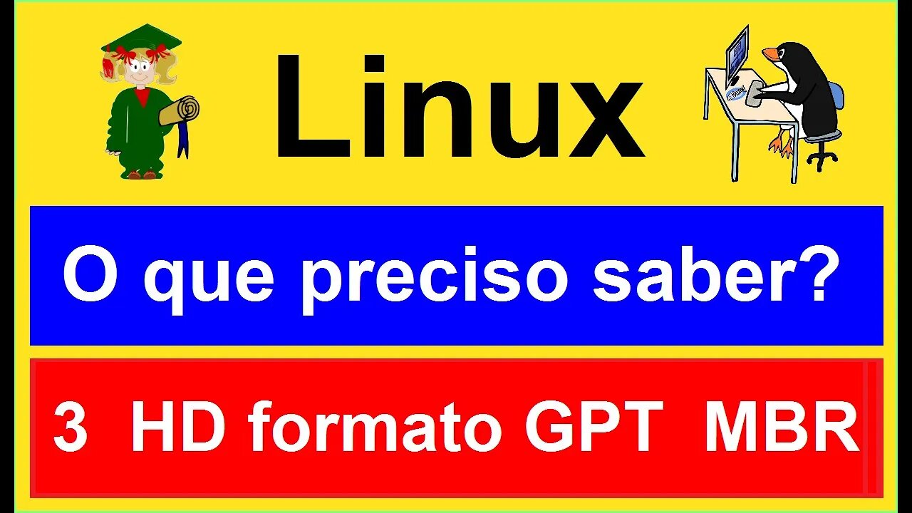 3- Formato do HD GPT MBR. Como saber se meu disco é gpt ou mbr. O QUE PRECISO SABER PARA USAR LINUX