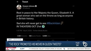 Fact or Fiction: The Rock uses Queen Elizabeth's death to promote 'Black Adam'?