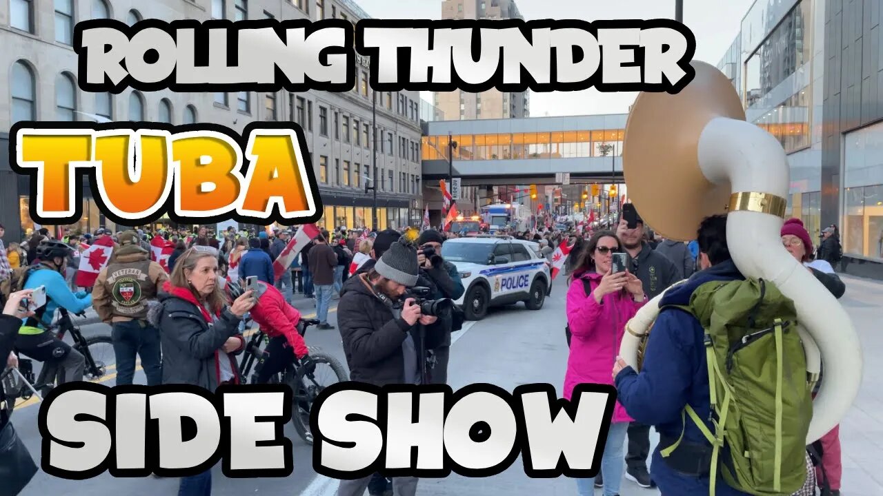 Ottawa Rolling Thunder Biker Protest, COPS, Big Rigs, Tuba Player, Chihuahua and Unicycle, Enjoy!