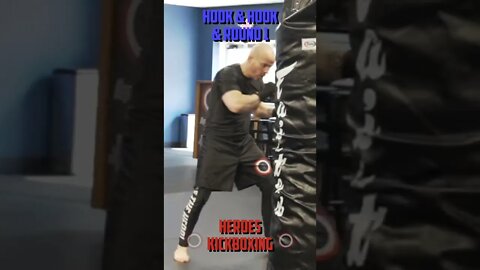 Heroes Training Center | Kickboxing & MMA "How To Double Up" Hook & Hook & Round 1 - Front | #Shorts