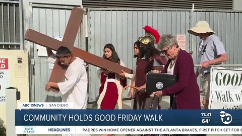 Community members take part in Good Friday walk