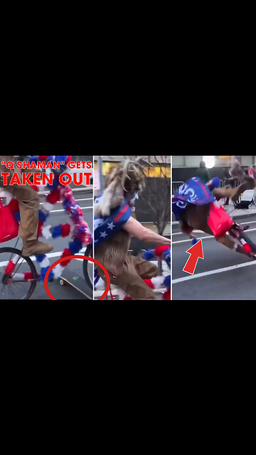 Fake "Q Shaman" Gets Taken Out, Eats Pavement