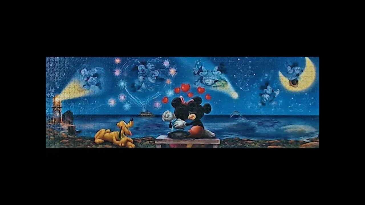 Mickey and Minnie Fireworks 1000 Piece Jigsaw Puzzle Time Lapse