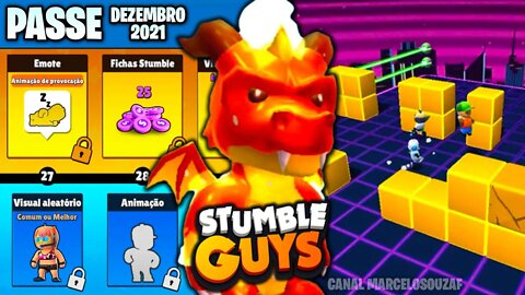 Mapa Block Dash e Passe de Dezembro 2021 do Stumble Guys