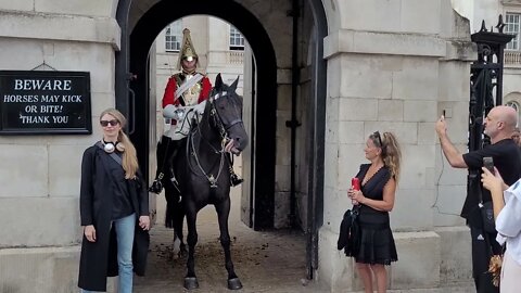 horses tung hangs out #horseguardsparade