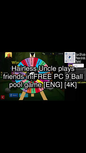 Hairless Uncle plays friends in FREE PC 9 Ball pool game [ENG] [4K] 🎱🎱🎱 8 Ball Pool 🎱🎱🎱