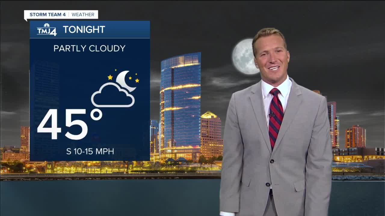 Clouds increase Tuesday night, temps in the 60s Wednesday