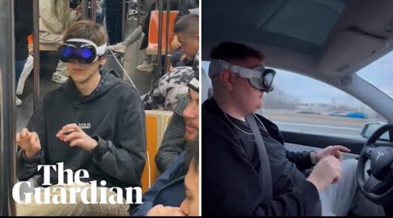 People filmed for Safety concerns using the Apple Vision Pro headset while Driving