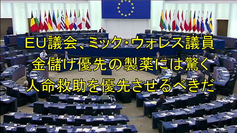 EU議会議員、ミック・ウォレス、「ＥＵは、人々の健康を犠牲にして製薬会社の利益を促進する」と訴えます。