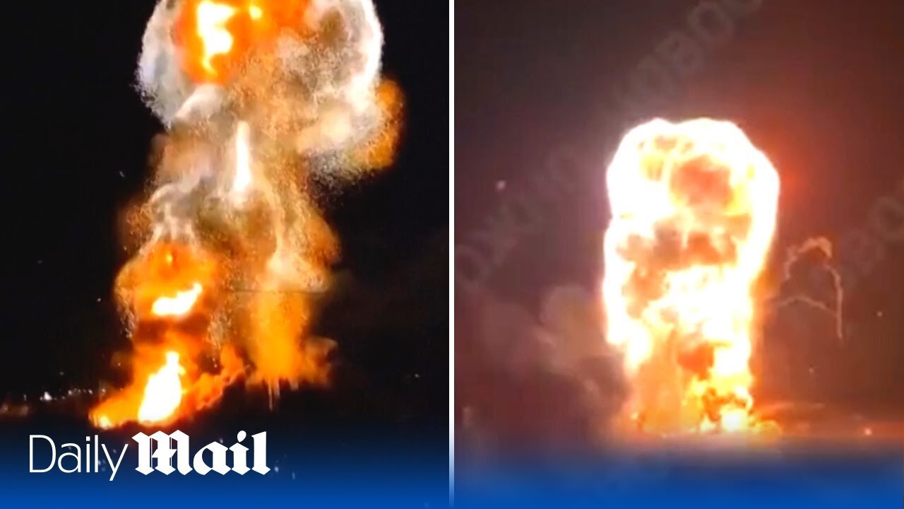 Huge explosion as Ukraine strikes Crimea port damaging Russian warship