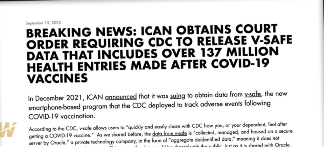 V-Safe (vaccine) adverse event text data is released this year thanks to iCAN and Atty Aaron Siri