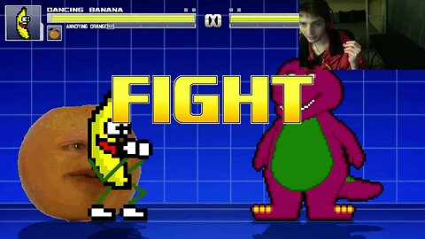 Fruit Characters (Annoying Orange And Dancing Banana) VS Barney In An Epic Battle In MUGEN