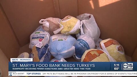 St. Mary's Food Bank collecting Thanksgiving turkey, food donations