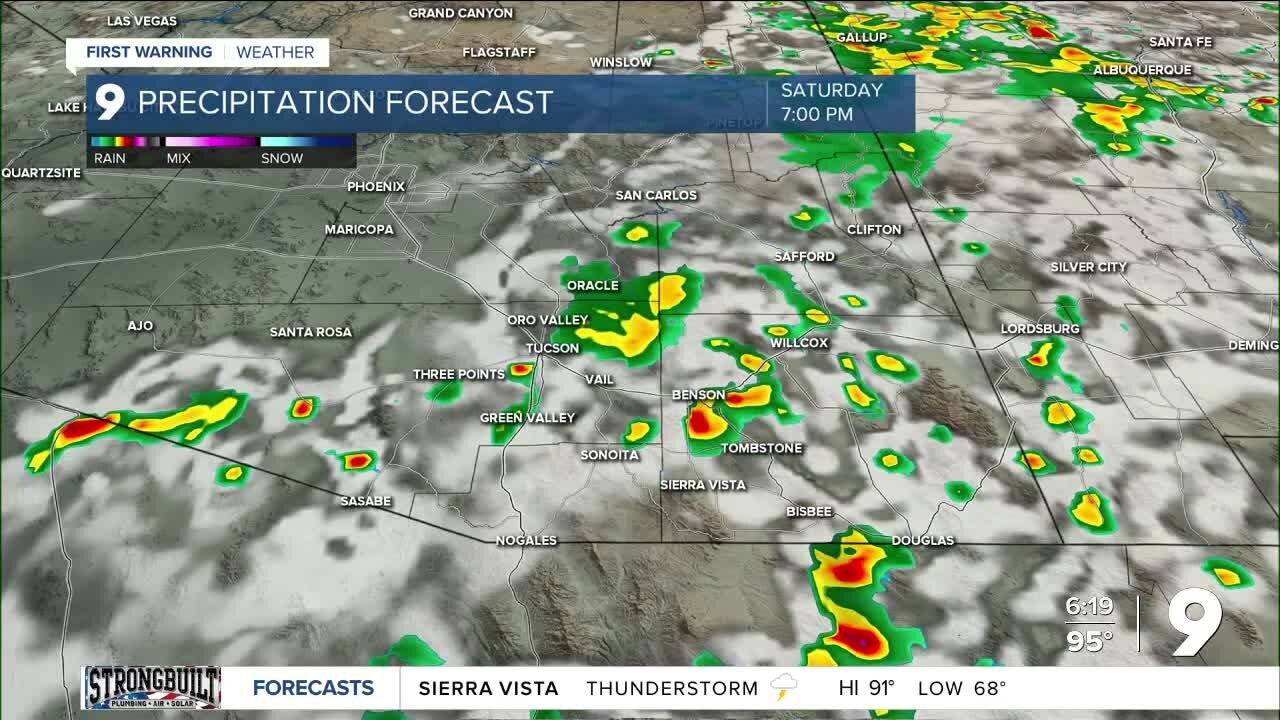Warm weekend temperatures with a good chance of rain