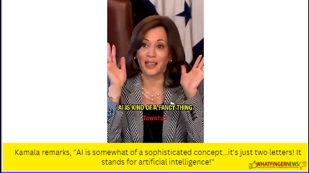 Kamala remarks, "AI is somewhat of a sophisticated concept...it's just two letters!