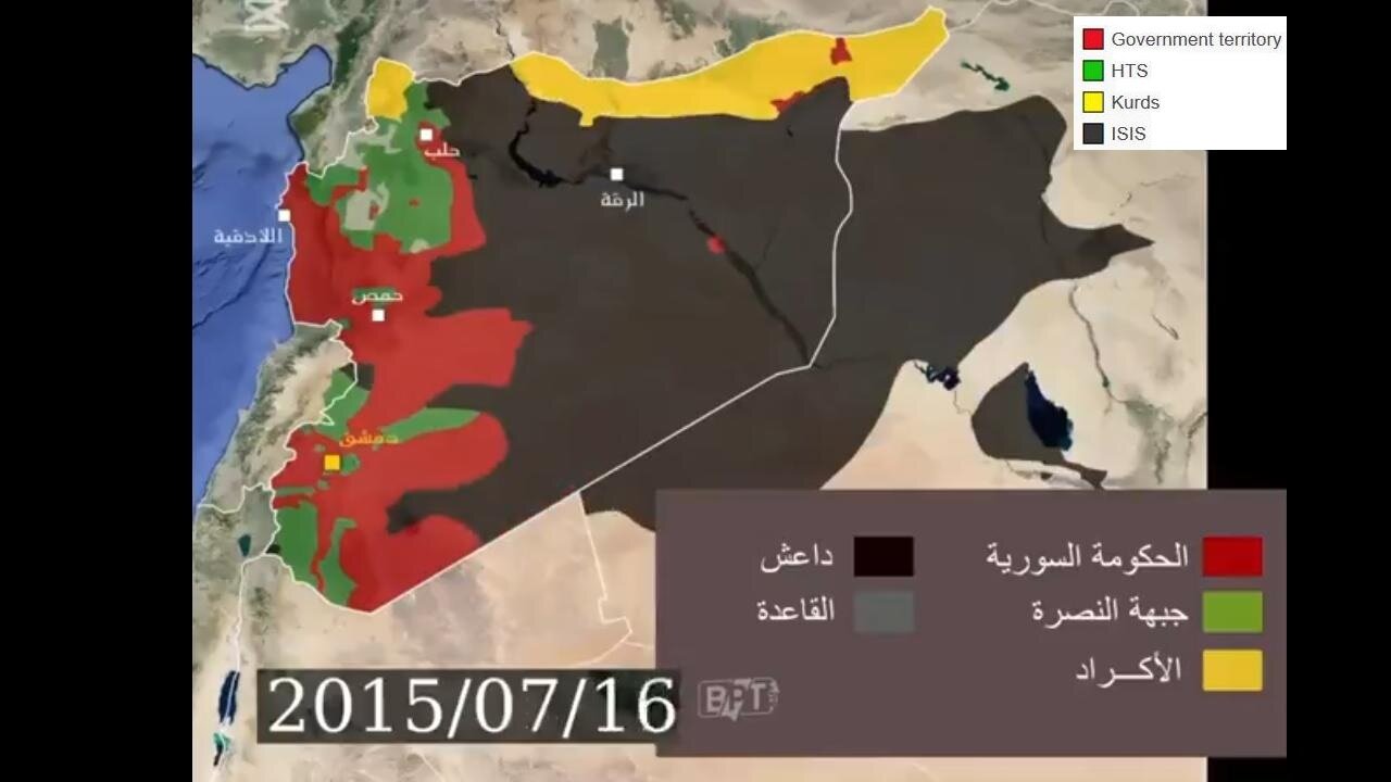 Timelapse of 13 years of civil war in Syria