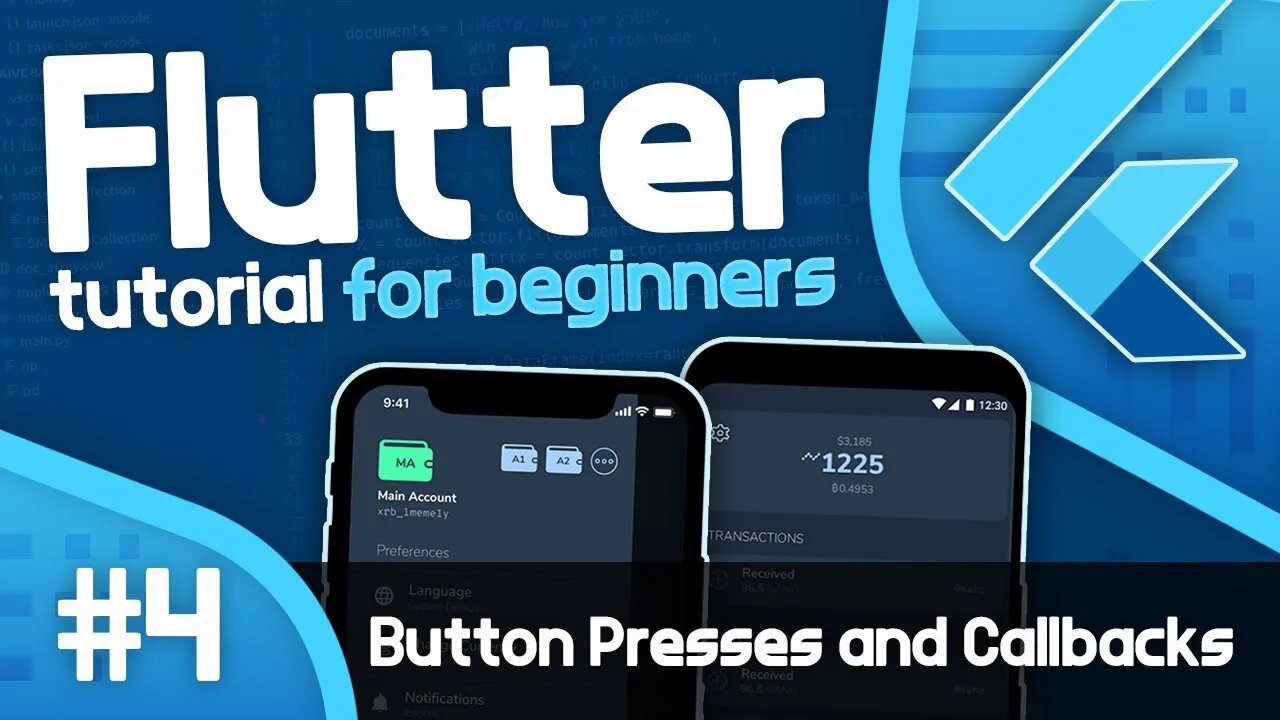 Flutter Tutorial For Beginners #4 - Button Presses and Callbacks