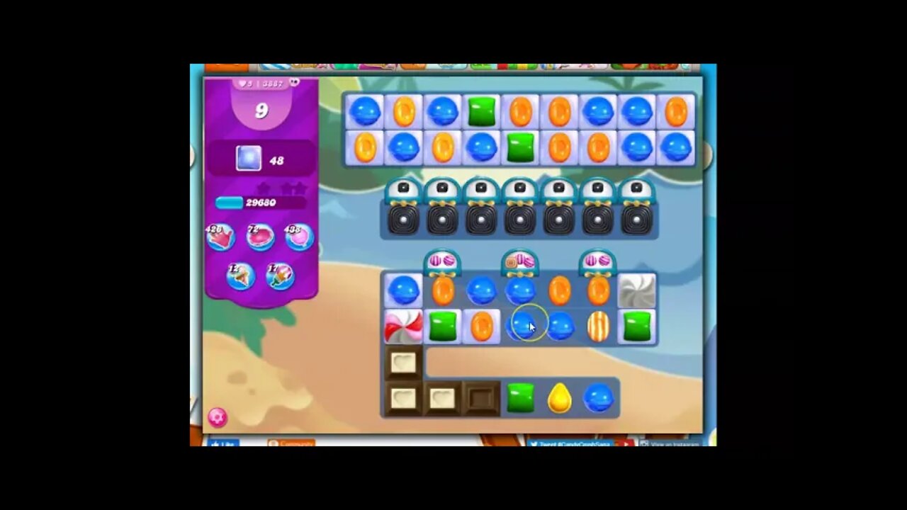 Candy Crush Level 3887 Talkthrough, 12 Moves 0 Boosters