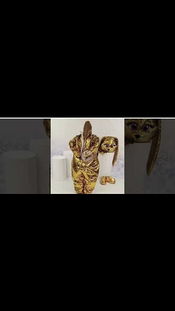How to put on a gold rabbit mascot #mascotcostu