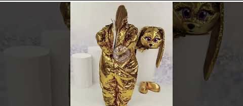 How to put on a gold rabbit mascot #mascotcostu