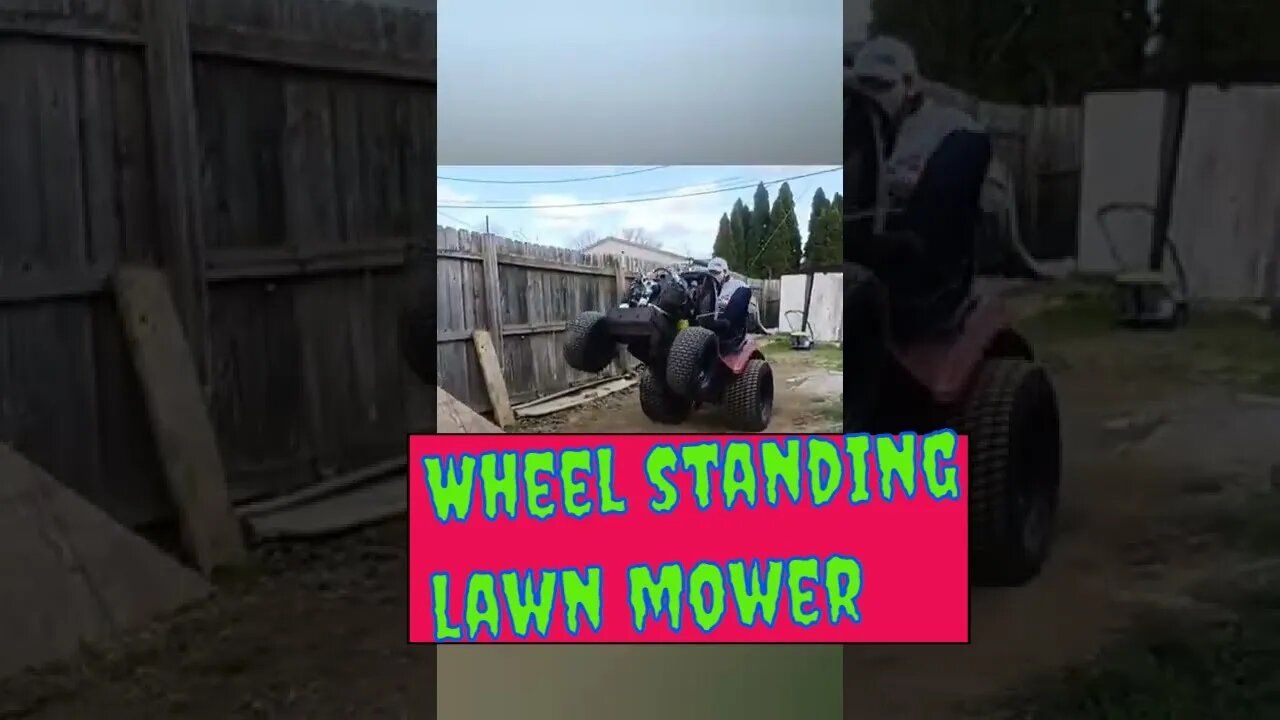 sketchy riding mower stunts @Jason's Garage Inc