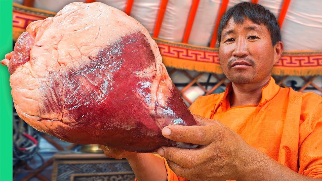 Giant Camel Heart!! Eating extreme Meat Across Mongolia!! (Full Documentary)