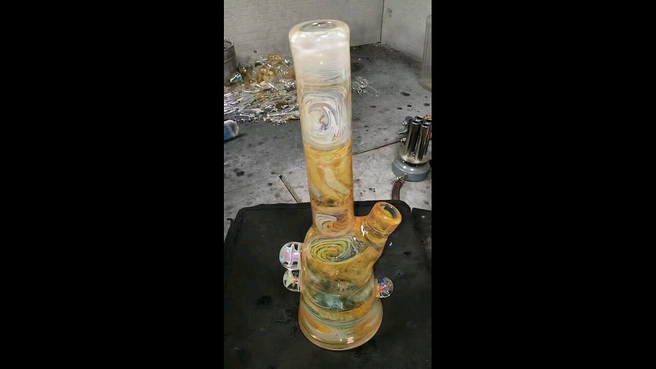 Fully gold and silver fumed bong.