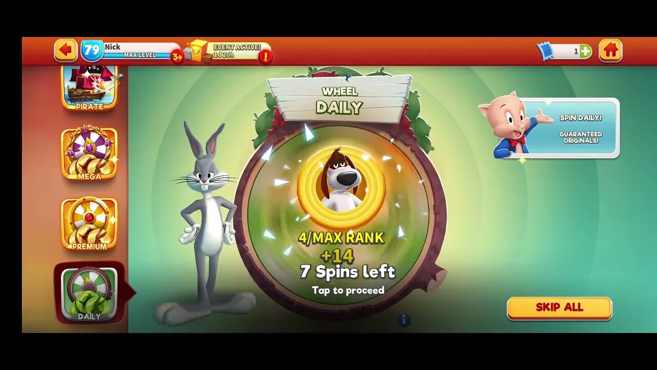 25 x Daily Wheel Spins - Looney Tunes World of Mayhem