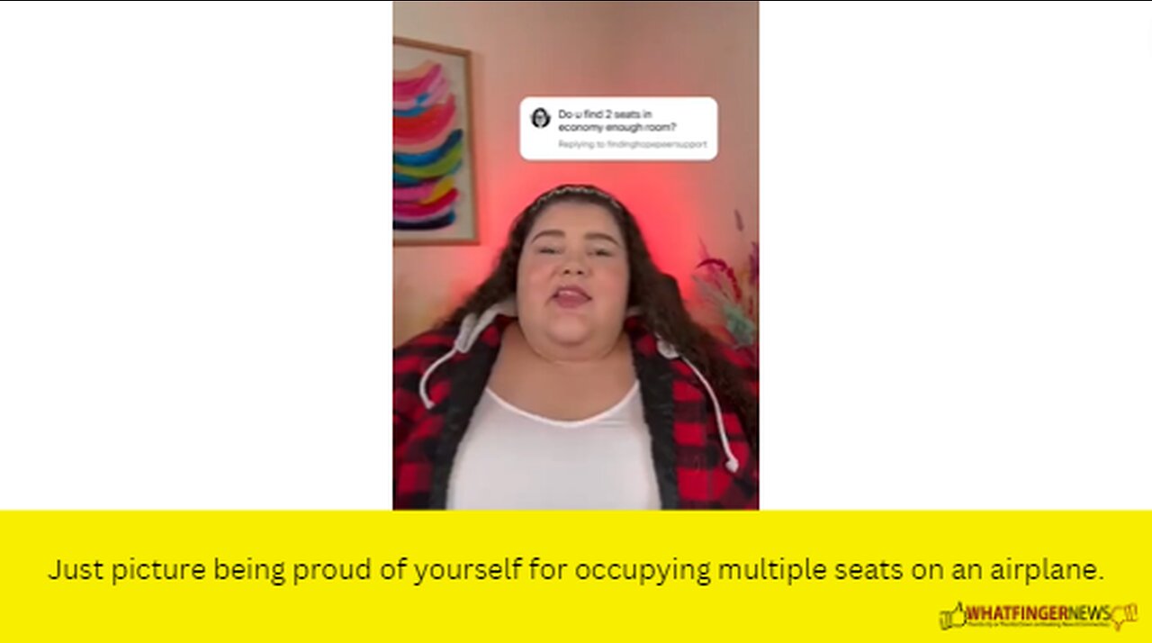 Just picture being proud of yourself for occupying multiple seats on an airplane.