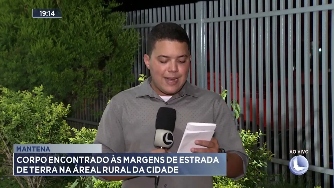 Mantena: Corpo encontrado às margens de estrada de terra na área rural da cidade