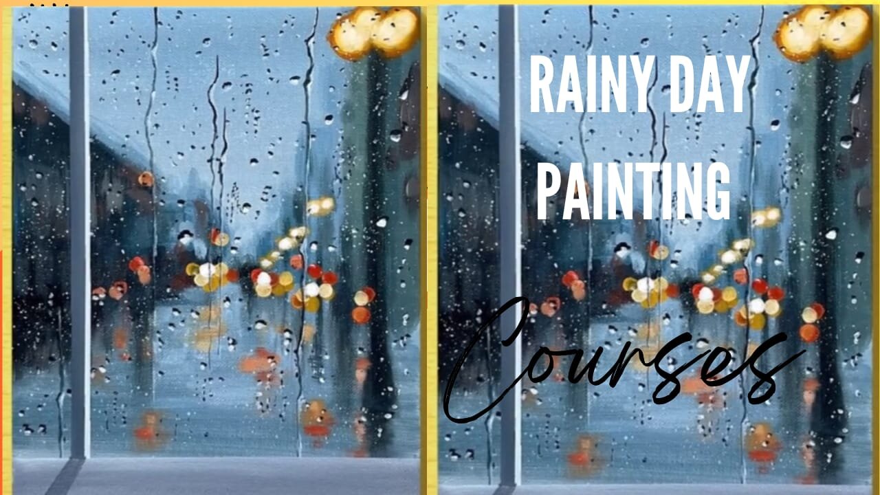 Rainy Day Painting / Acrylic Painting for Beginners /STEP by STEP