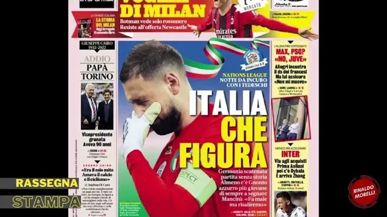 Figuraccia storica: Germania-Italia 5-2. E Donnarumma... Rassegna Stampa Sportiva ep.81 | 15.06.2022