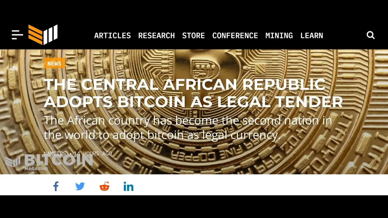 THE CENTRAL AFRICAN REPUBLIC ADOPTS BITCOIN AS LEGAL TENDER #cryptomash #cryptonews #cryptoupdates