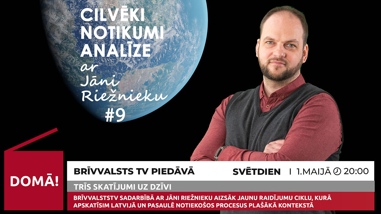 CILVĒKI, NOTIKUMI, ANALĪZE ar Jāni Riežnieku. Trīs skatījumi uz dzīvi. /Brīvvalsts TV 64#/