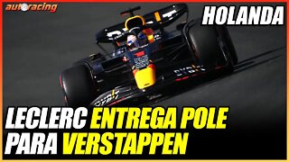 ERRO DE LECLERC LHE CUSTA A POLE E VERSTAPPEN LARGA EM P1 NO GP DA HOLANDA EM ZANDVOORT F1 2022