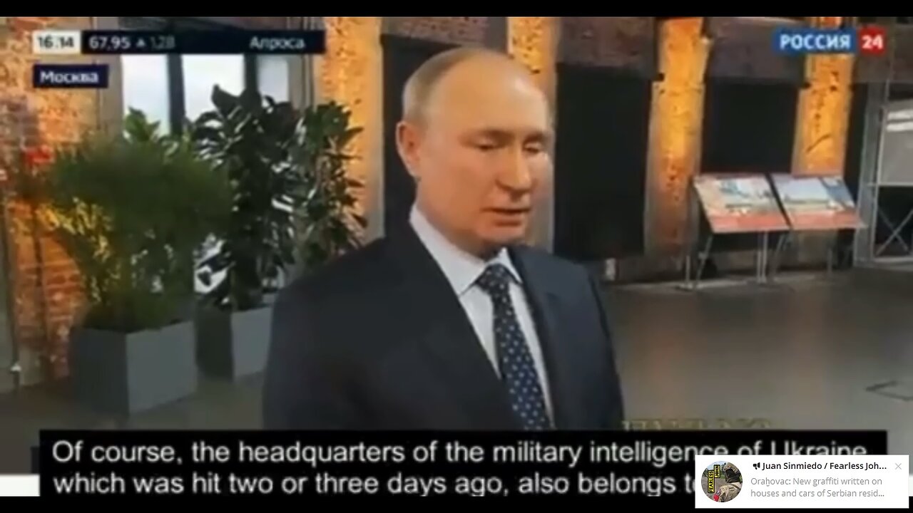Putin: Russia Struck The Ukrainian Intelligence Headquarters In Kiev 2-3 Days Ago, MSM Crickets